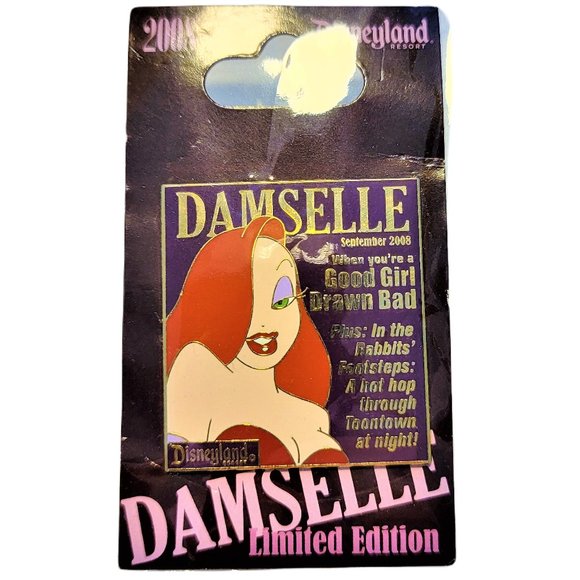DISNEY DISNEYLAND JESSICA RABBIT SEPTEMBER 2008 DAMSELLE MAGAZINE PIN LE 1000 - Picture 1 of 5
